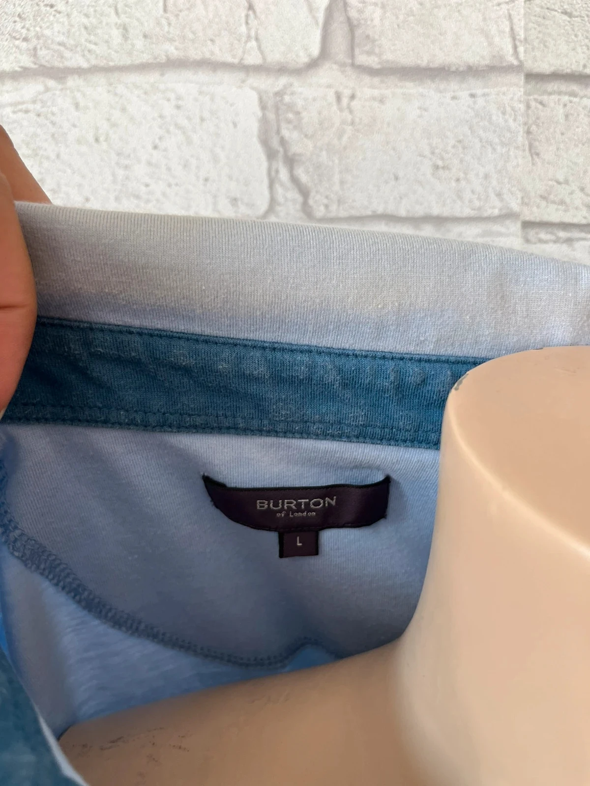 Light blue striped polo shirt – Size 40 – Burton – photo 2